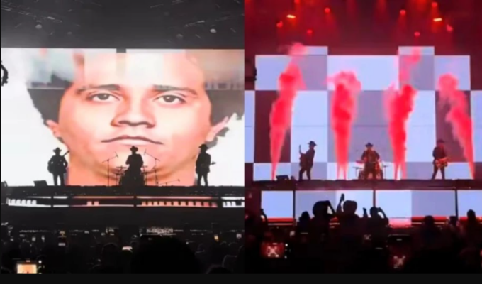 Exhiben imagen de presunto capo en concierto en Zapopan