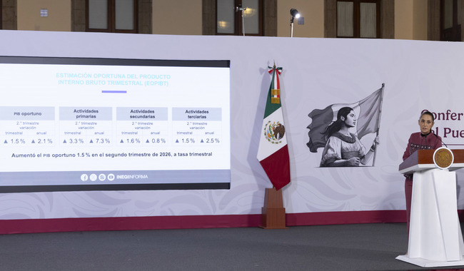 Destaca Presidenta crecimiento del PIB