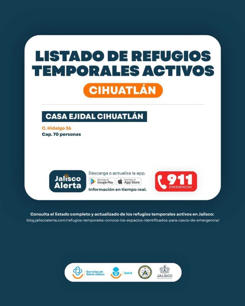 Refugios temporales en Cihuatlán 